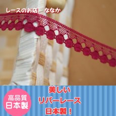 画像1: 【1点限り】12ｍ！幅1.2ｃｍドット柄リバーレース　ワイン レッド (1)